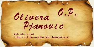 Olivera Pjanović vizit kartica